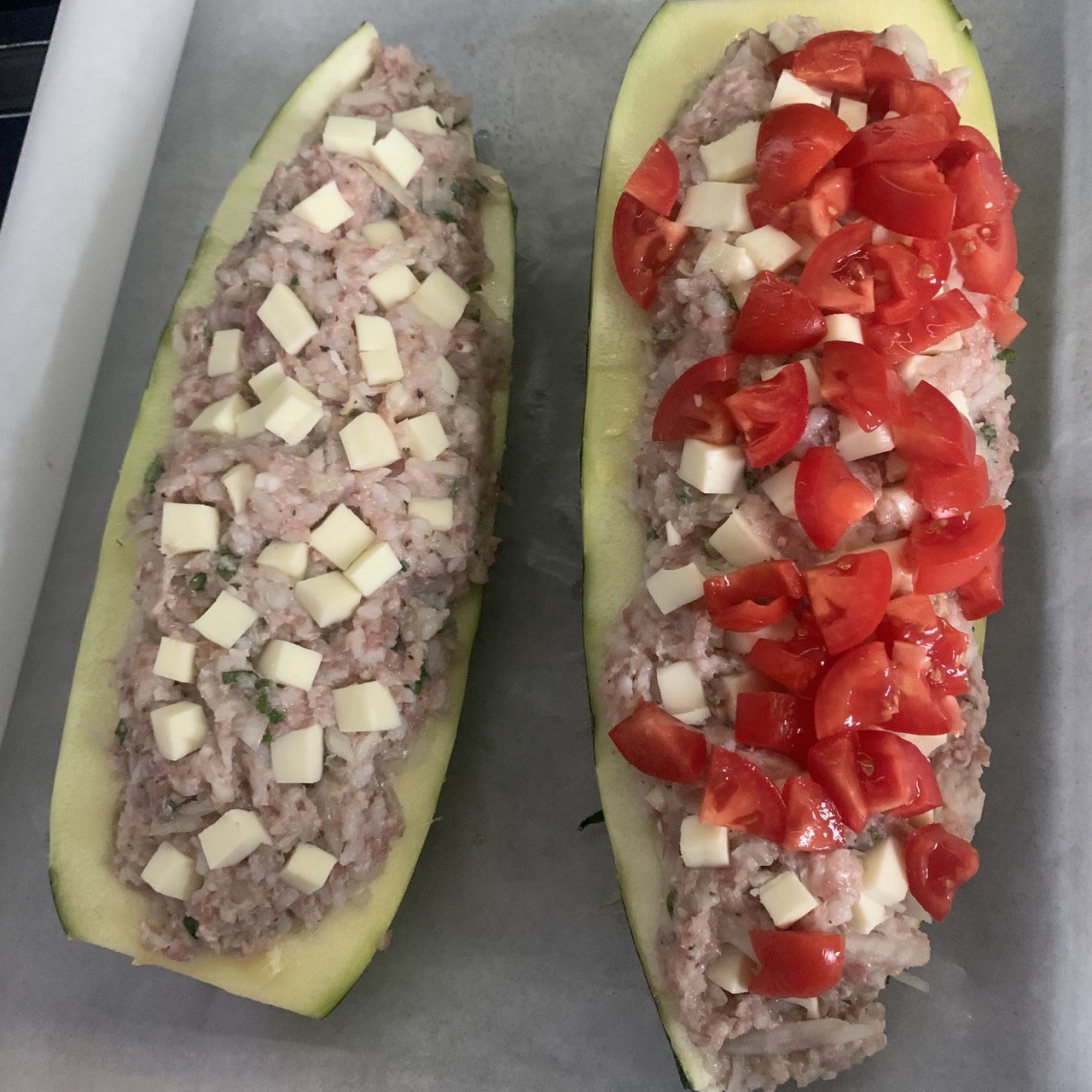Лодочки из кабачков с фаршем в духовке