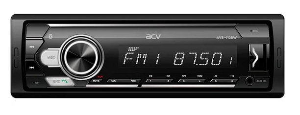 Автомагнитола ACV 1din, белая, Bluetooth/USB/AUX/SD/FM, 4х50 AVS-912BW