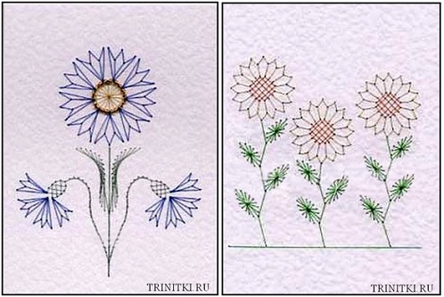 Схемы для вышивки весенних цветов в технике изонить