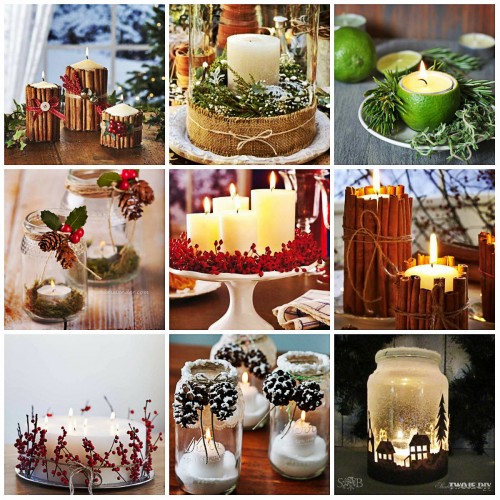 Как сделать декоративные новогодние свечи и подсвечники