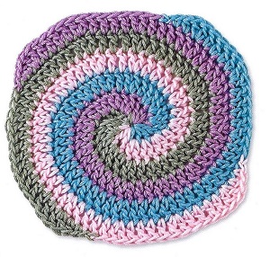 многоцветное вязание крючком круг по спирали