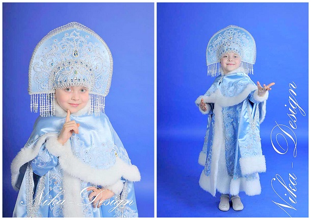 Выкройка новогоднего костюма Снегурочки для девочки
