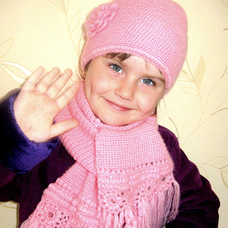 шапка и шарф крючком для девочки схема описание