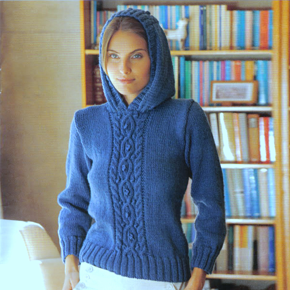 женский свитер с капюшоном спицами мастер-класс