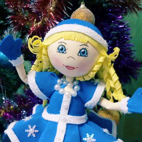 Текстильная кукла Снегурочка и 7 гномов. Онлайн школа.