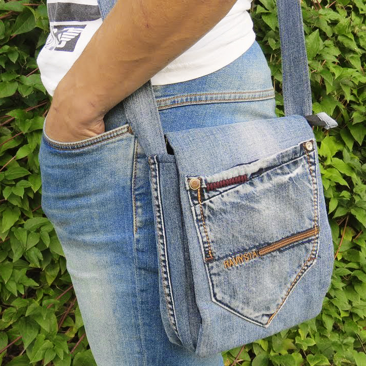 как сшить джинсовую сумку с карманами мастер-класс