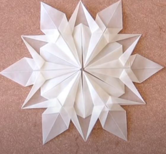 снежинка оригами из бумаги мастер-класс