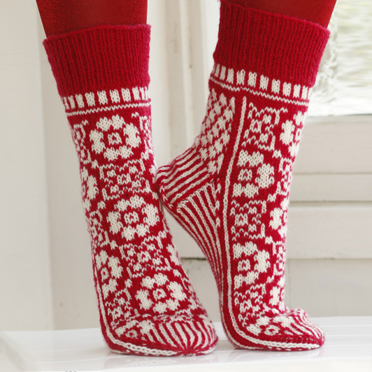 рождественские носки спицами мастер-класс