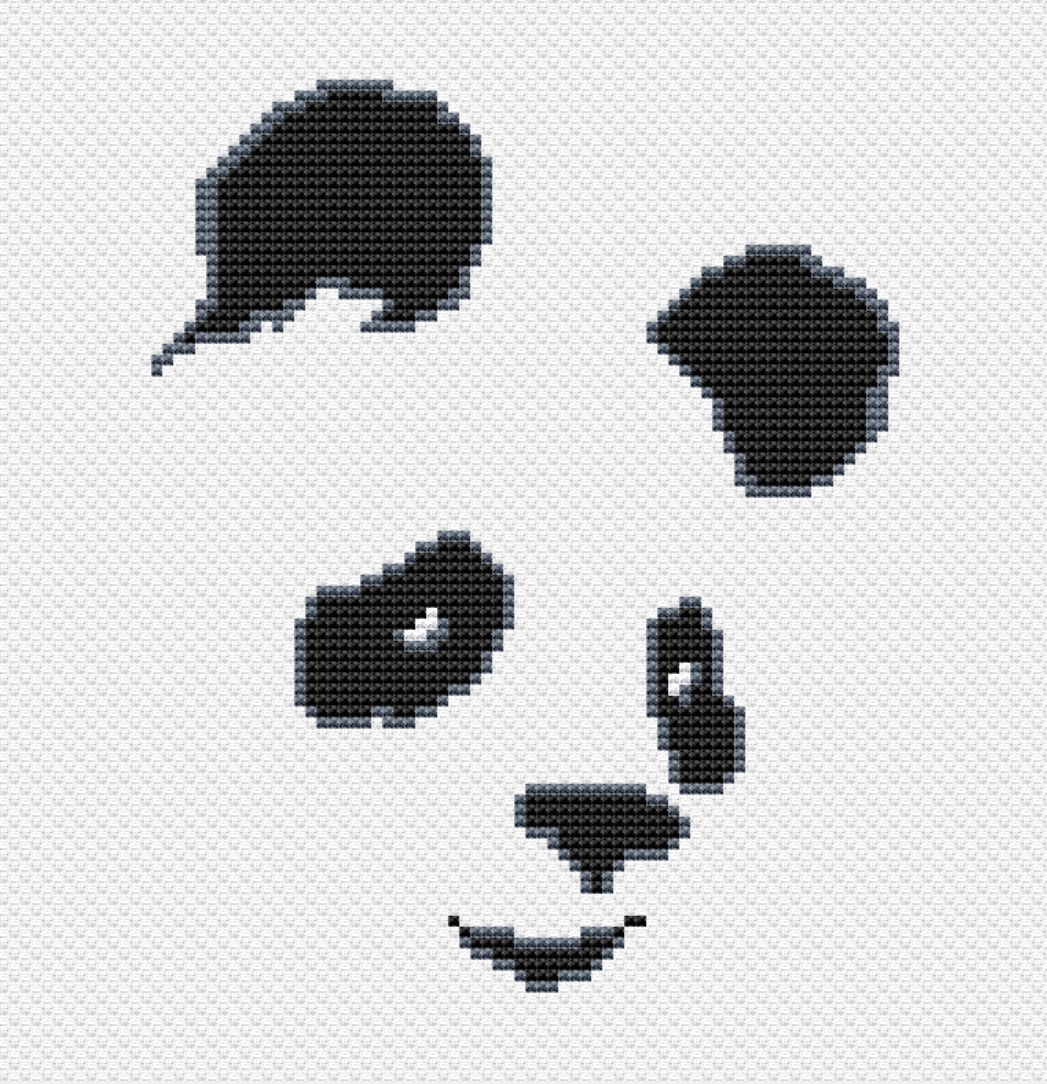 Панда схема для вышивки