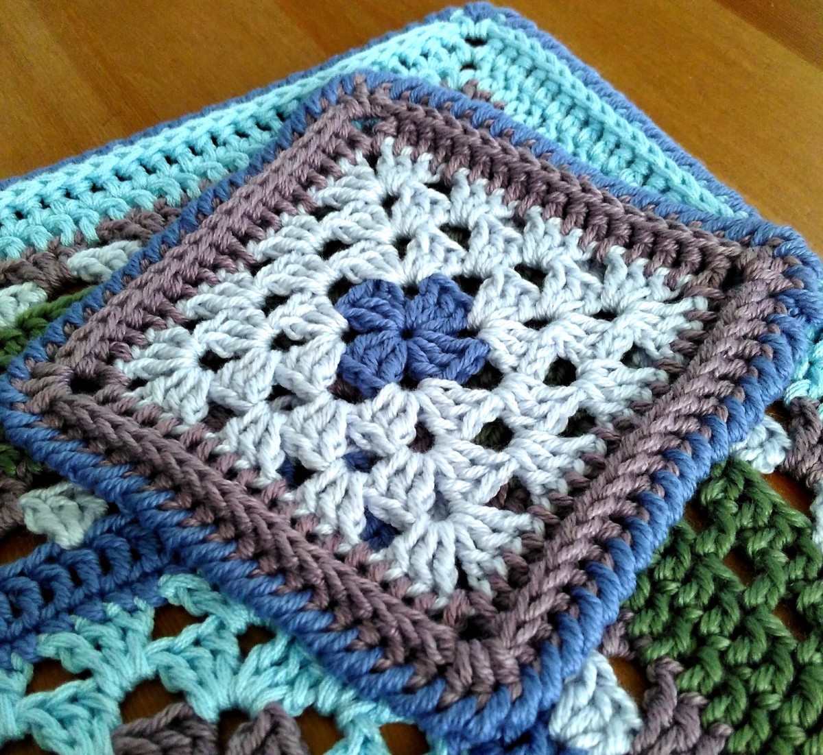 Granny square crochet coaster