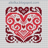 Схемы для вышивания сердечек от Ольки (Aliola): Январское сердечко