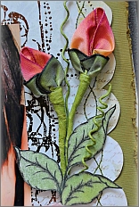 Мастер-класс из лент: Тюльпаны на открытку
