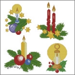 Вышиваем крестом новогодние свечи - бесплатные схемы от eledor