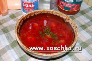 «Красный суп» с фрикадельками