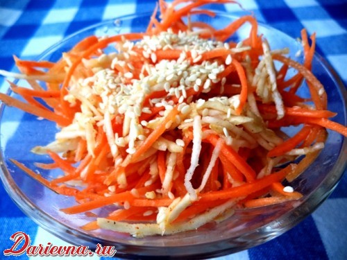 Сельдерей с морковью по-корейски