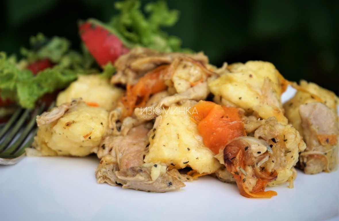 Полтавские галушки с курицей и грибами: пошаговый рецепт