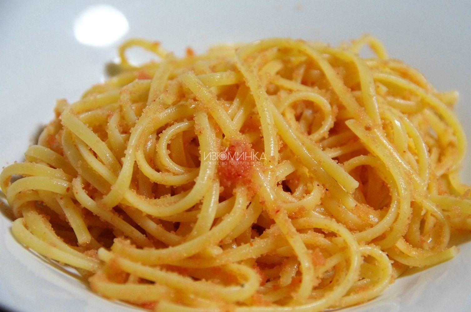 спагетти с креветками