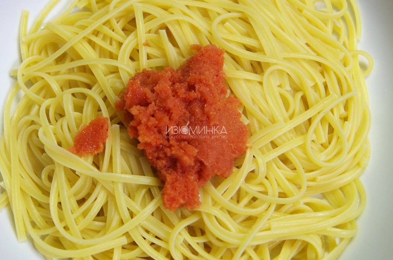 спагетти с креветками