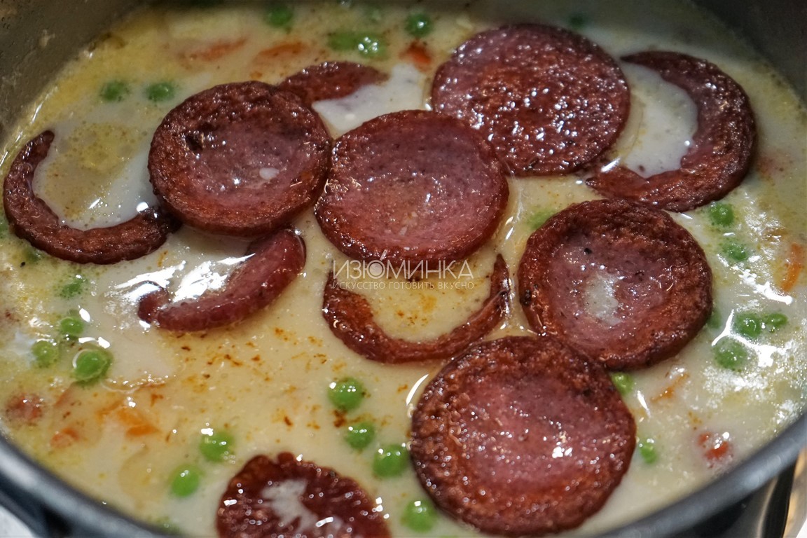 Как готовить суп с колбасой