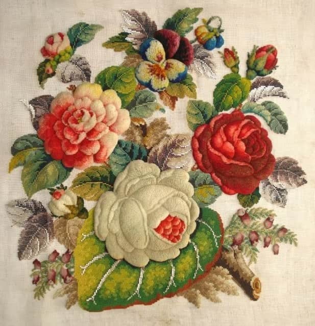 Цветы в технике бахромчатая вышивка