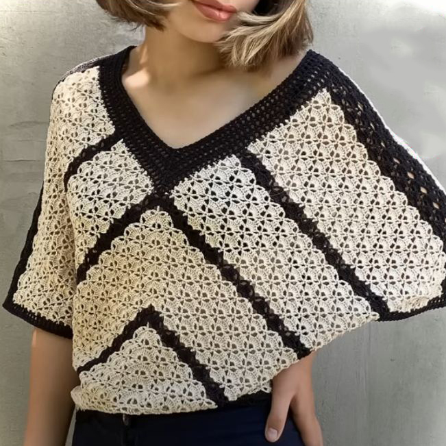 Как связать блузку.Кофточка летняя - 1 часть - Crochet blouse summer - вязание крючком из м�отивов