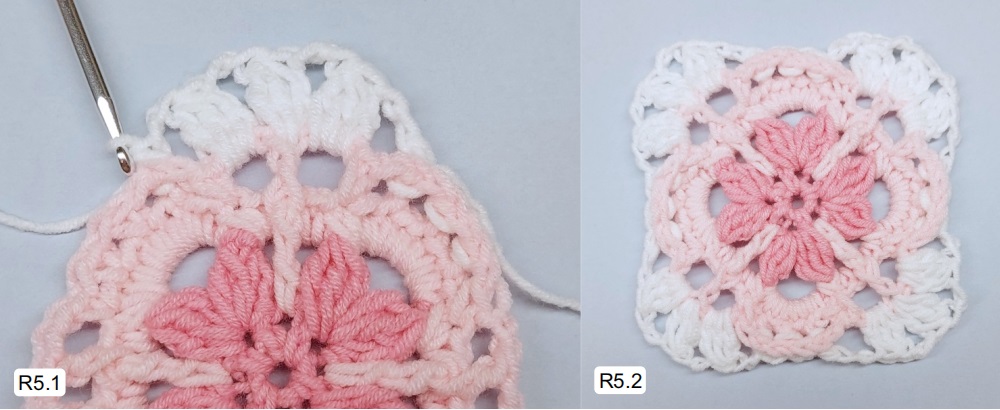 Фото для Ряда 5. Мини-вадрат крючком "Чарующая гармония"