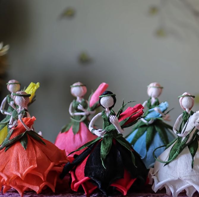 Кукла «Цветочная фея» из гофрированной бумаги. Видео мастер-класс