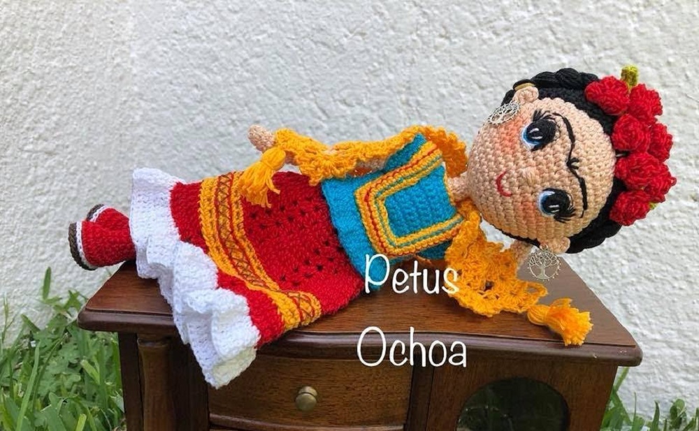 Фрида Кало крючком, куколка-амигуруми от Petus Ochoa