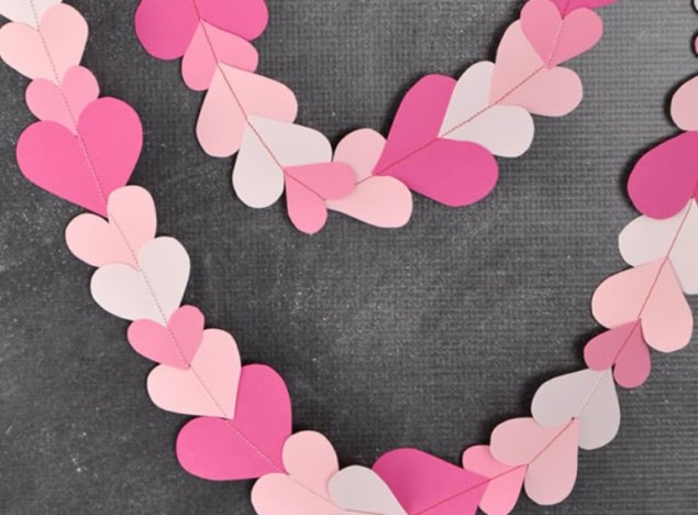 Гирлянда из сердечек в день Святого Валентина — 5 быстрых идей