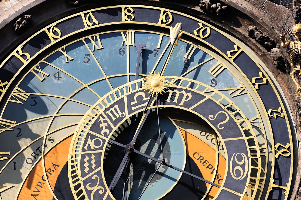 Фрагмент зодиакального циферблата часов Пражских курантов