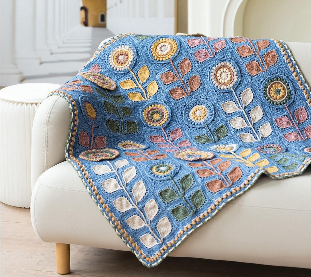 Плед крючком Navia Flower Blanket