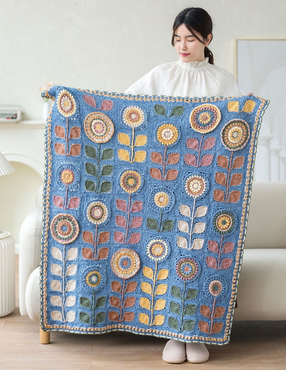 Плед крючком Navia Flower Blanket