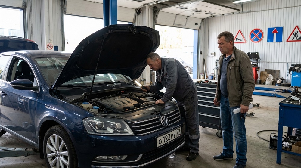 Иллюстрация этапов срочной скупки подержанного авто в России