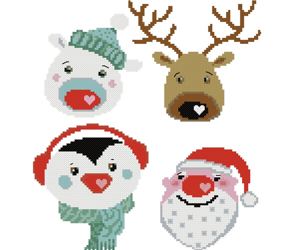 Схемы для вышивки новогодних персонажей от Anna S