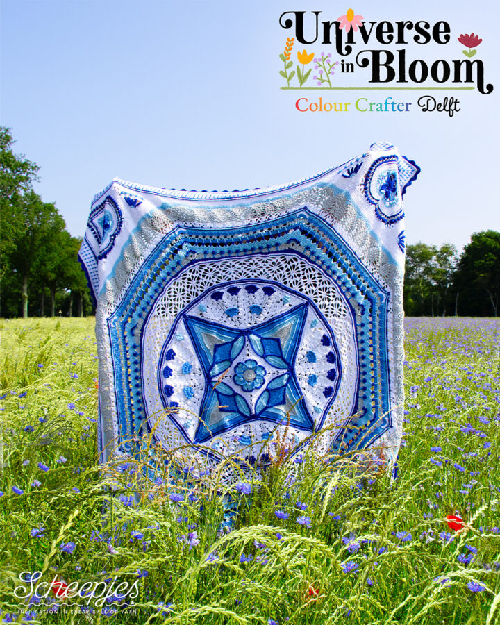 Плед крючком «Цветущая Вселенная» (Universe in Bloom CAL). Палитра Delft