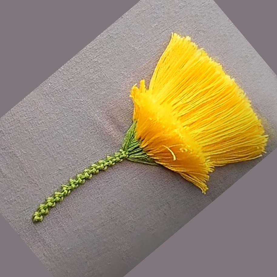 Вышивка цветка с помощью английских булавок. Мастер-класс
