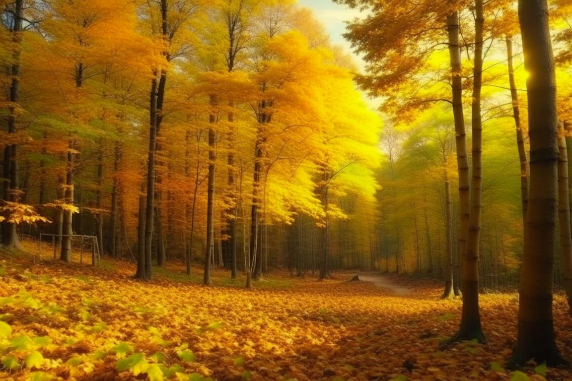 Яркие краски осени в лесу