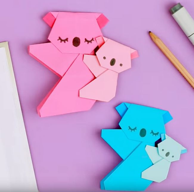 Закладка оригами: коала из бумаги своими руками. Мастер-класс